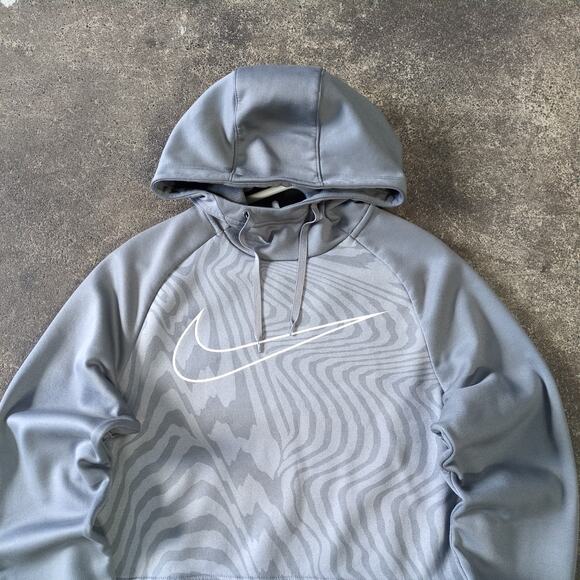 Nike Hoodie Sweatshirt Mens S Gray Pullover Sweater Dri Fit Pocket Swoosh - Picture 2 of 8